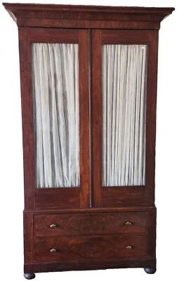 LIBRERÍA, Imperio Clásico, Boston, MA, c1830, Caoba, Cedrela, 81"t Foto 1 de 4