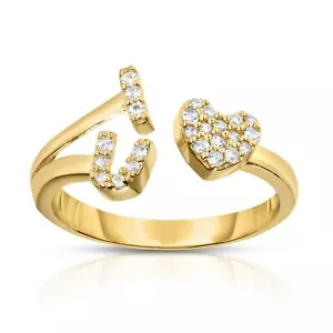 Floreo Damenring 10k Gelbgold I Love You Heart CZ - Bild 1 von 5