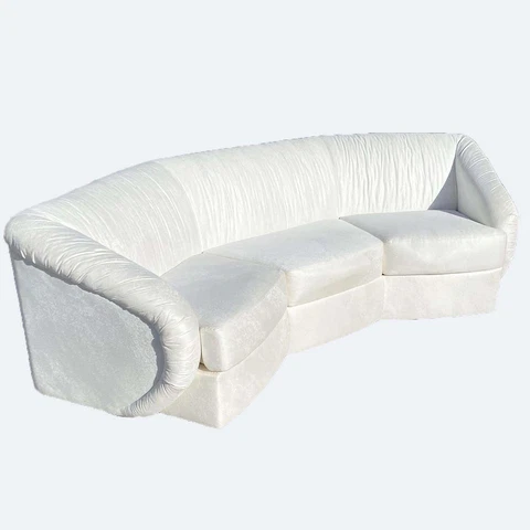 Postmodern Sculpted White Sofa by Carson’s Cover