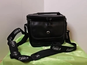 Camera bag Icon faux leather Pockets Storage Shoulder Strap D13 - Picture 1 of 8