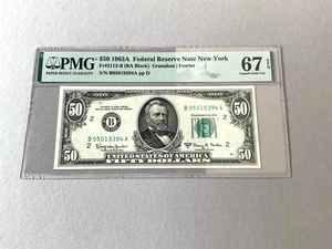 U.S. 50 Dollars 1963A FR-2113-B (BA Block) PMG 67 EPQ - Picture 1 of 4