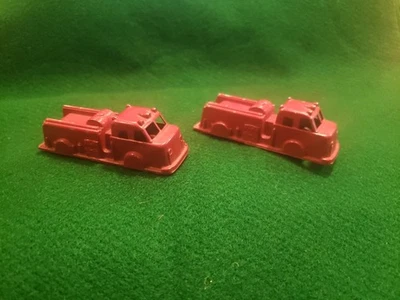  2 Camiones de colección Midgetoy de metal fundido rojo escalera de bomberos EE. UU. 3 1/2" de largo 9567 Foto 1 de 4