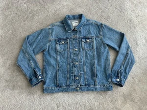 Old Navy Denim Jacket Size L Tall Stretch Trucker Classic 100% Cotton - Picture 1 of 14