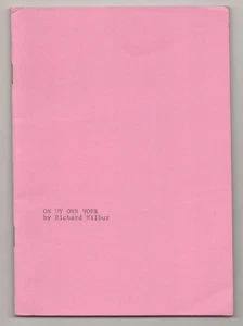 Richard WILBUR / ON MY OWN WORK Signed First Edition 1983 #191156 - Picture 1 of 2