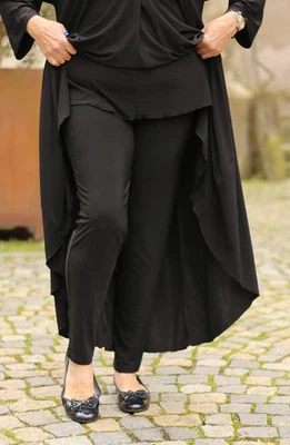 MAGNA - extra lange Lagenlook LEGGINGS Gr 44 - 58 - schwarz — 第 1/4 张图片