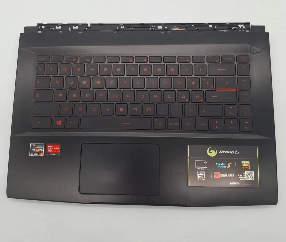 MSI Bravo 15 A4DCR-085XIT Handauflage Palmrest Tastatur QWERTY Touchpad - Bild 1 von 4
