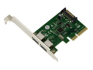 PCI EXPRESS PCIe vers USB 3.1 - 2 PORTS EXTERNES type A - CHIPSET ASM1142 - Imagen 1 de 3