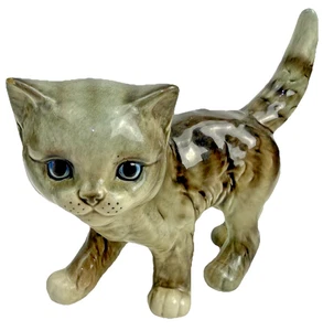 Vintage Goebel W. Germany Grey Striped Kitten Porcelain Figurine 6" #31024 - Picture 1 of 8
