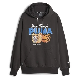 PUMA Dylan Graphic Pullover Hoodie Mens Black Casual Athletic Outerwear 62204501 - Picture 1 of 6