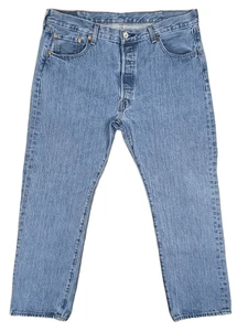 Pantalones de mezclilla clásicos Levi's para hombre 38x30 501 pierna recta botón mosca lavado claro - Imagen 1 de 16
