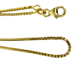 Estate Fine Jewelry 14K Solid Yellow Gold Box Chain Necklace 20" Italy 5.62g - Picture 1 of 7