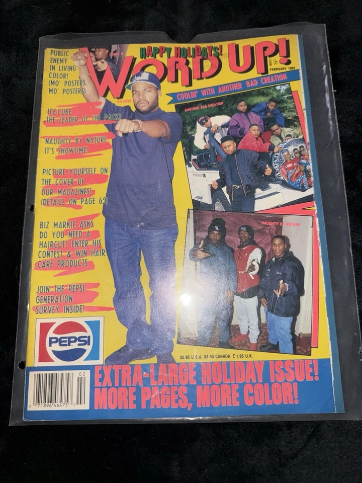 1992 Word Up! Magazine Ice Cube Holiday Issue ABC Naughty By Nature Rare - Image 1 of 2