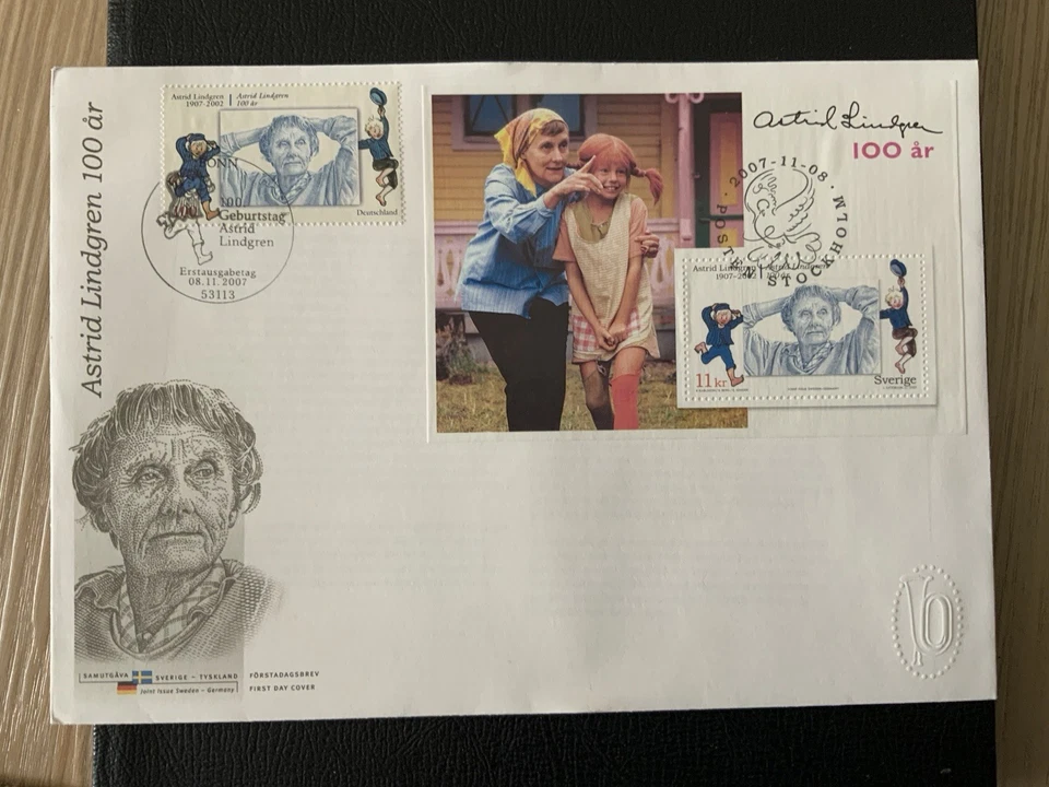 Sweden 2007 #2572  Germany #2462 Astrid Lindgren - FDC - Image 1 of 1