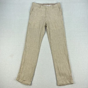 Murano Baird McNutt Linen Pants Mens 30x32 Alex Fit Natural Beige Casual Cuffed - Picture 1 of 15