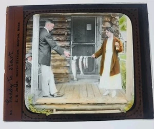 Fishing Cabin Catch Of The Day Provincetown Massachusetts Magic Lantern Slide - Picture 1 of 9