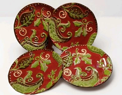 Season Of Peace Salad/Desert Plates Cracker Barrel Christmas Season  - Image 1 of 4