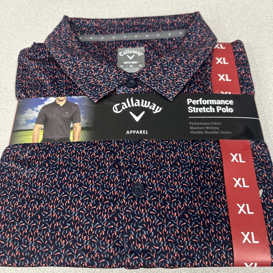 Callaway Opti-Dri Golf Shirt Men Performance Stretch Polo - Size XL - Pink (B21)