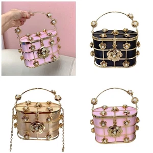 Stylish Evening Bag Hollow Design Handbag Chain Shoulder Bag for Social Occasion - Picture 1 of 11