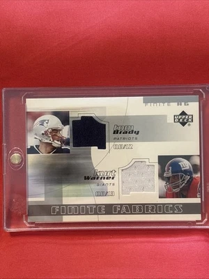 2004 Upper Deck Duo Patch Tom Brady e Kurt Warner Jogo Usado!! - Imagem 1 de 2