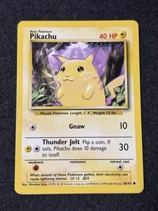 Pikachu 58/102 Base Set 4th Print 1999-2000 Rare Pokemon Card WOTC NM - Picture 1 of 4
