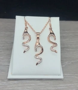 Rose Gold Necklace and Earrings Set - Picture 1 of 1