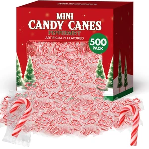 Bulk Mini Candy Cane Individually Wrapped 500 Pack - Small Peppermint Candy Cane - Picture 1 of 12