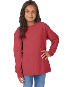 Hanes Originals Kids' Garment Dyed Long Sleeve T-Shirt - Picture 1 of 57