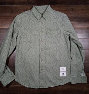  Mens Small Stussy Mfg Buttonup VGC Olive Army Green - Picture 1 of 4