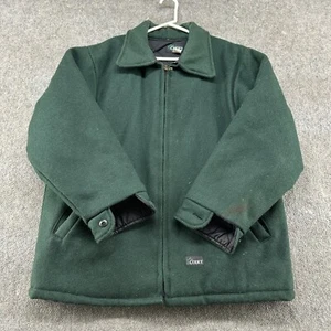 VINTAGE Codet Jacke Herren L grün Mantel Mackinaw Wolle gesteppt gefüttert Reißverschluss Jagd - Bild 1 von 12