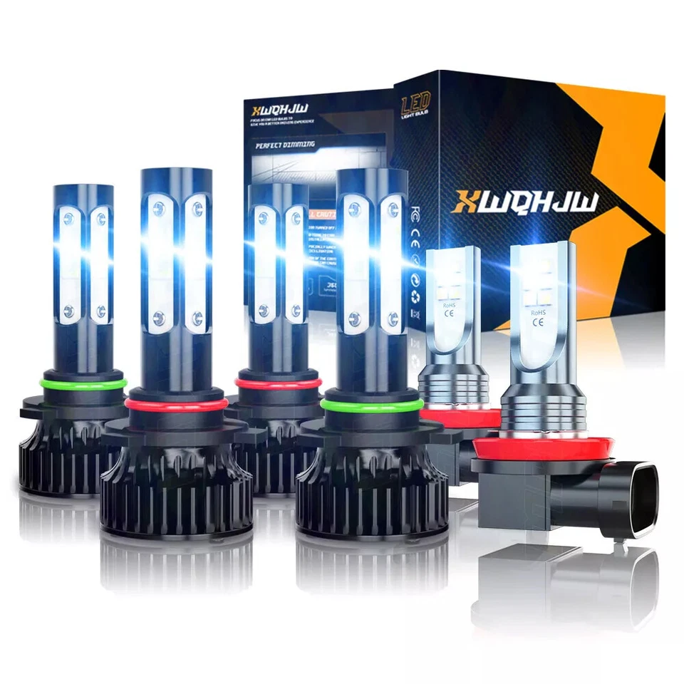 For Mitsubishi Lancer 2008-2017 6x LED Headlight High Low Beam + Fog Light Bulbs - Image 1 of 4