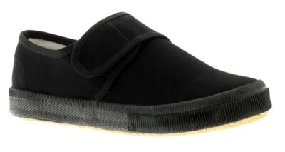 STYLO ONLINE Kinder PE Pumps Plimsolls Jungen Mädchen Schulschuhe Klettverschluss Turnschuhe