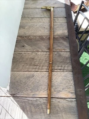 Cabeza de águila rapaz pájaro de latón vintage plegable 4 piezas bastón para caminar 34,5" Foto 1 de 4
