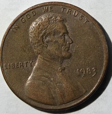 1983 Lincoln Memorial No Mint Mark Penny One Cent 9/10 RARE - Image 1 of 2