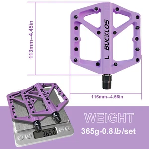 BUCKLOS MTB Pedals Bike Flat Sealed Bearing Nylon Bicycle Road Platform Widen US - Picture 1 of 65