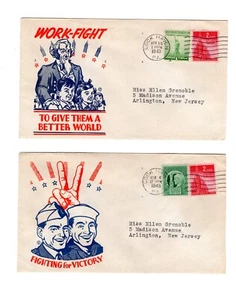 US 1940'S WWII COLLECTION OF 14 PATRIOTIC COVERS DIFFERENT CACHETS - Picture 1 of 7
