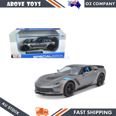 Maisto 1:24 Scale 2017 Chevrolet Corvette Grand Sport Grey Diecast Model Toy Car - Imagem 1 de 4