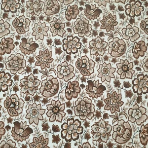 Vintage Retro White Brow Floral Flower Power Curtains - Camper -L-120cm W-108cm - Picture 1 of 14