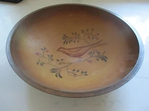 Wood or resin bowl with bird on branch in the bottom. Primitive - Picture 1 of 4