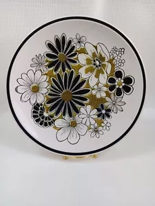 70s Mikasa leilani cera stone Round floral stoneware Dinner platter Plates 12" - Picture 1 of 7