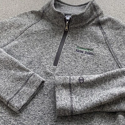 Suéter polar Champion Notre Dame 1/4 cremallera para mujer XXL gris manga larga Foto 1 de 4