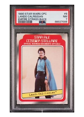 1980 OPC Star Wars ESB Lando Calrissian RC Rookie O-Pee-Chee #8 PSA 7 (Pop 5) - Image 1 of 2