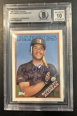 Roberto Alomar Signed 1988 Topps Traded BGS Authentic 10 Auto - Image 1 of 2