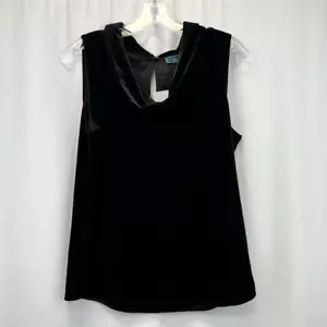 C. Wonder Womens Blouse Black Sleeveless Velvet Cowl Neck Stretch Petites PS New - Picture 1 of 10