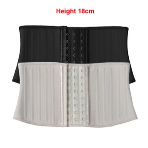 7 inch Latex Waist Cinch Trainer Corset 25 Steel Bone Underbust Corsets Bustiers - Picture 1 of 13