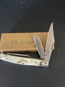 FOLDING POCKET KNIFE Elk Ridge Gentleman's Trapper Double Blade Eagle ER-323E - Picture 1 of 4