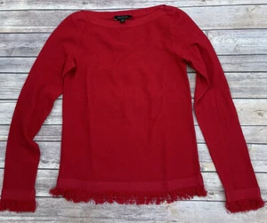 NWT Ann Taylor Sweater Red Fringe Size XXS MSRP $89.00 - Picture 1 of 7