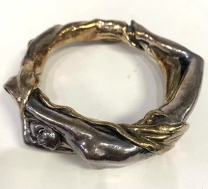 Vintage Designer YAACOV HELLER Sterling Silver 2 Tone Lovers' Bracelet 233/2500 - Picture 1 of 9