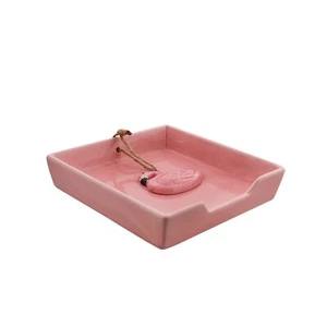 Pink Lunch Napkin Holder With Flamingo Weight - Picture 1 of 6