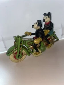 Vintage Micky & Minnie Mouse on Bike Ornament GUSSEISEN - Bild 1 von 5