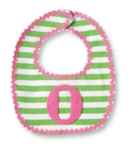 Mud Pie Initials Baby Girl O Striped Bib - Picture 1 of 1
